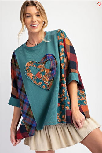 My Heart of Glass Teal Top