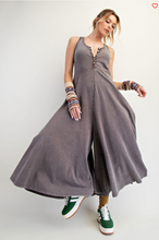 Mineral Washed Coffee Palazzo Jumpsuit
