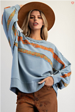 Life's a Stripe Top Dusty Blue