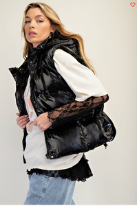 Rock On Black Puff Vest