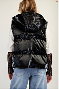 Rock On Black Puff Vest