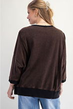 Love Leopard Appliqué Black Terry Pullover