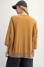 Love Leopard Appliqué Golden Kiwi Terry Pullover