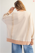 Wild Leopard Appliqué Khaki Terry Pullover