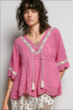 The Wildflower Lace-up Top Pink