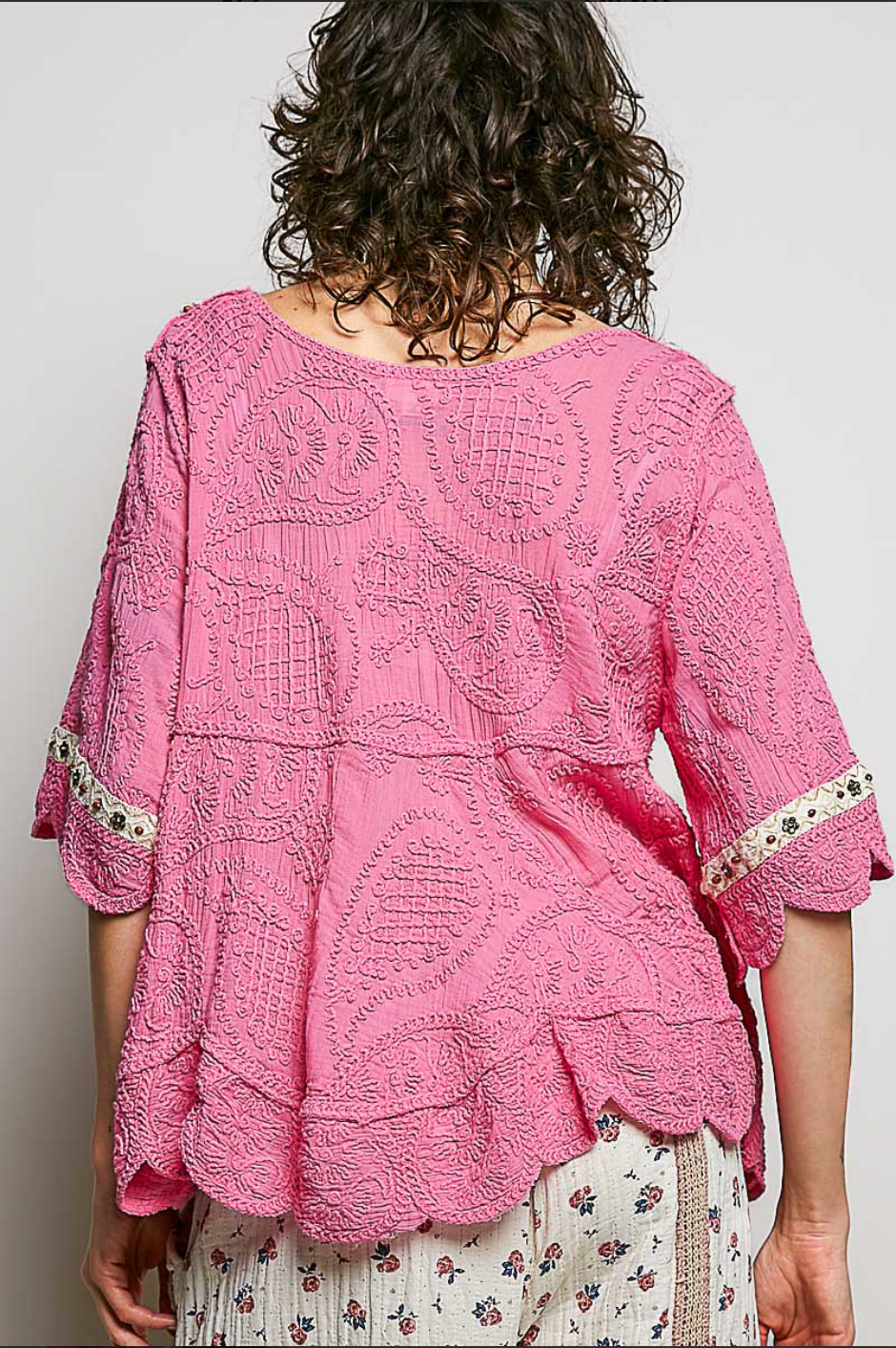 The Wildflower Lace-up Top Pink