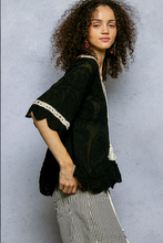 The Wildflower Lace-up Top Black