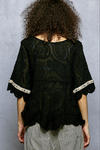 The Wildflower Lace-up Top Black
