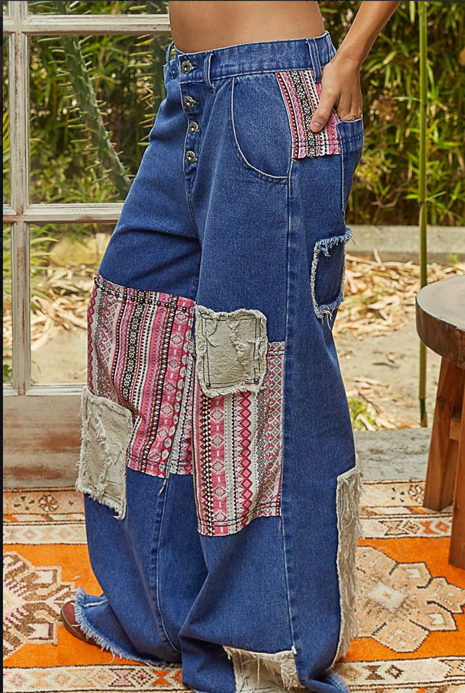 Pink Moon Patchwork Pants