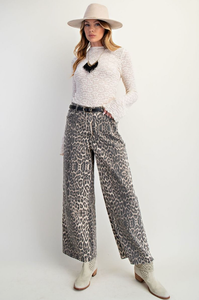 Leopard Denim Pants