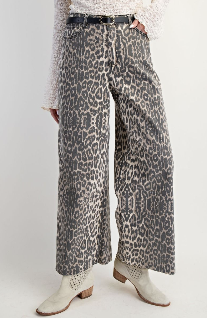 Leopard Denim Pants