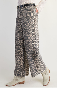 Leopard Denim Pants