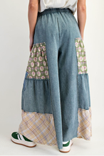 Washed Patch & Star Denim Palazzo Pants