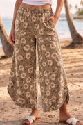 Daisy Drift taupe floral tulip hem pants