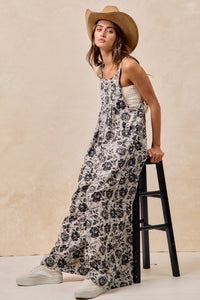 Washed Rose Denim Overalls