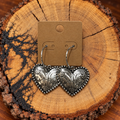 Western Floral Heart Hoop Earrings on a plain kraft card