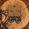 Faith Heart Hoop Earrings on a plain kraft card