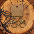 Snaffle Bit Hoop Earrings – Gold-Tone on a plain kraft card