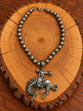 Rodeo Rider Silver-Tone Beaded Necklace
