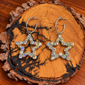 Iridescent Rhinestone Star Hoop Earrings