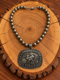 Road to Rodeo Finals Buckle Necklace — Beaded