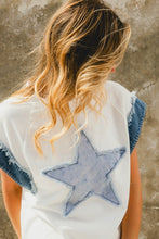 Lone Star Denim Applique Top Off White