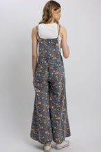 Free Spirit floral denim overalls back view