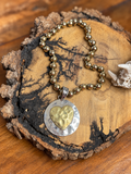 Gold Heart Medallion Beaded Necklace