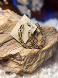 Gold-tone geometric linked hoop earrings