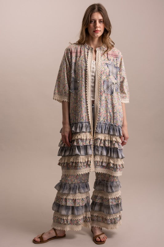 Front view of Peace and Patchwork coordinated set