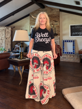 Rooster Vintage Feed Sack Pants — front view