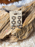 Silver-tone linked equestrian drop earrings