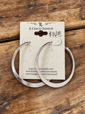 Silver-Tone Tapered Oval Hoop Earrings