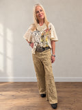 PREORDER – Textured Star Patchwork Pants – Beige – Ships November 14