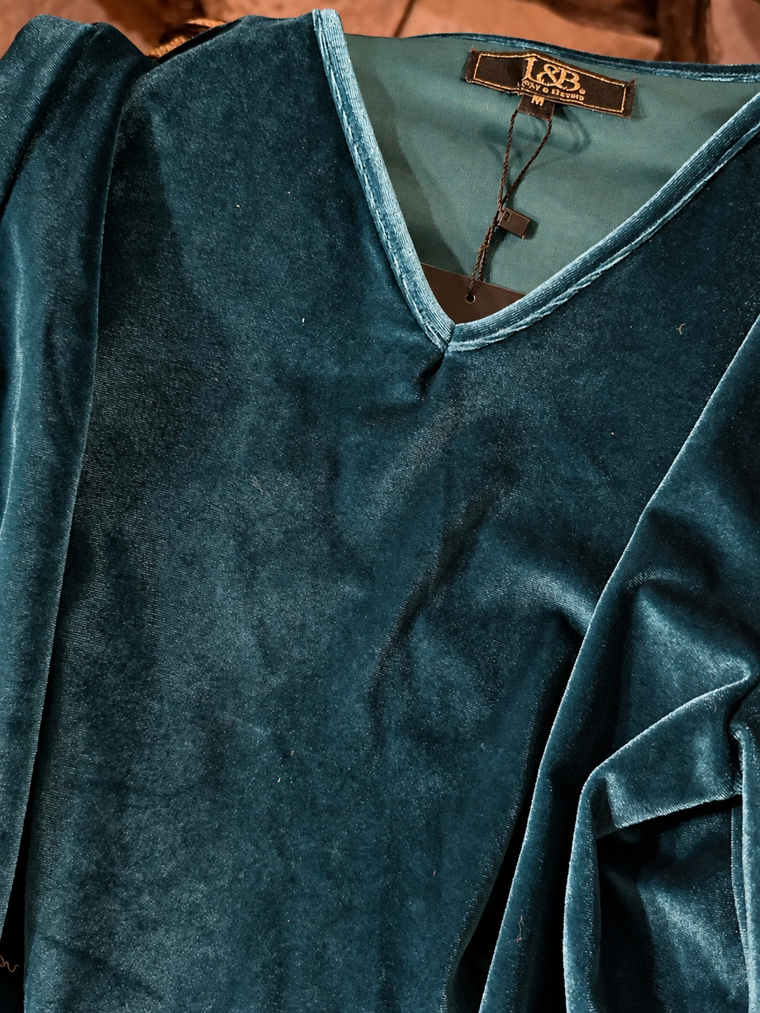 Velvet Tunic with V-neck, brightened product photo