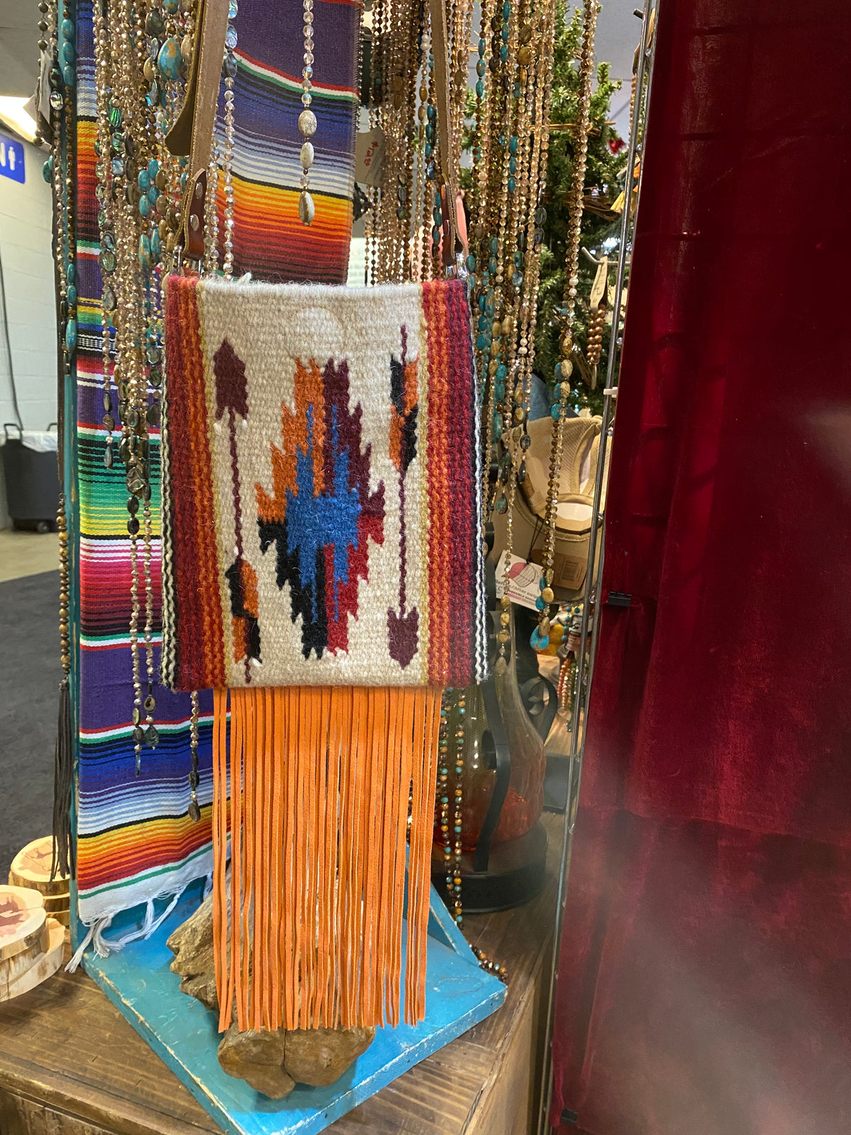 Spirit of the South Saddle Blanket & Leather Fringe Crossbody NN