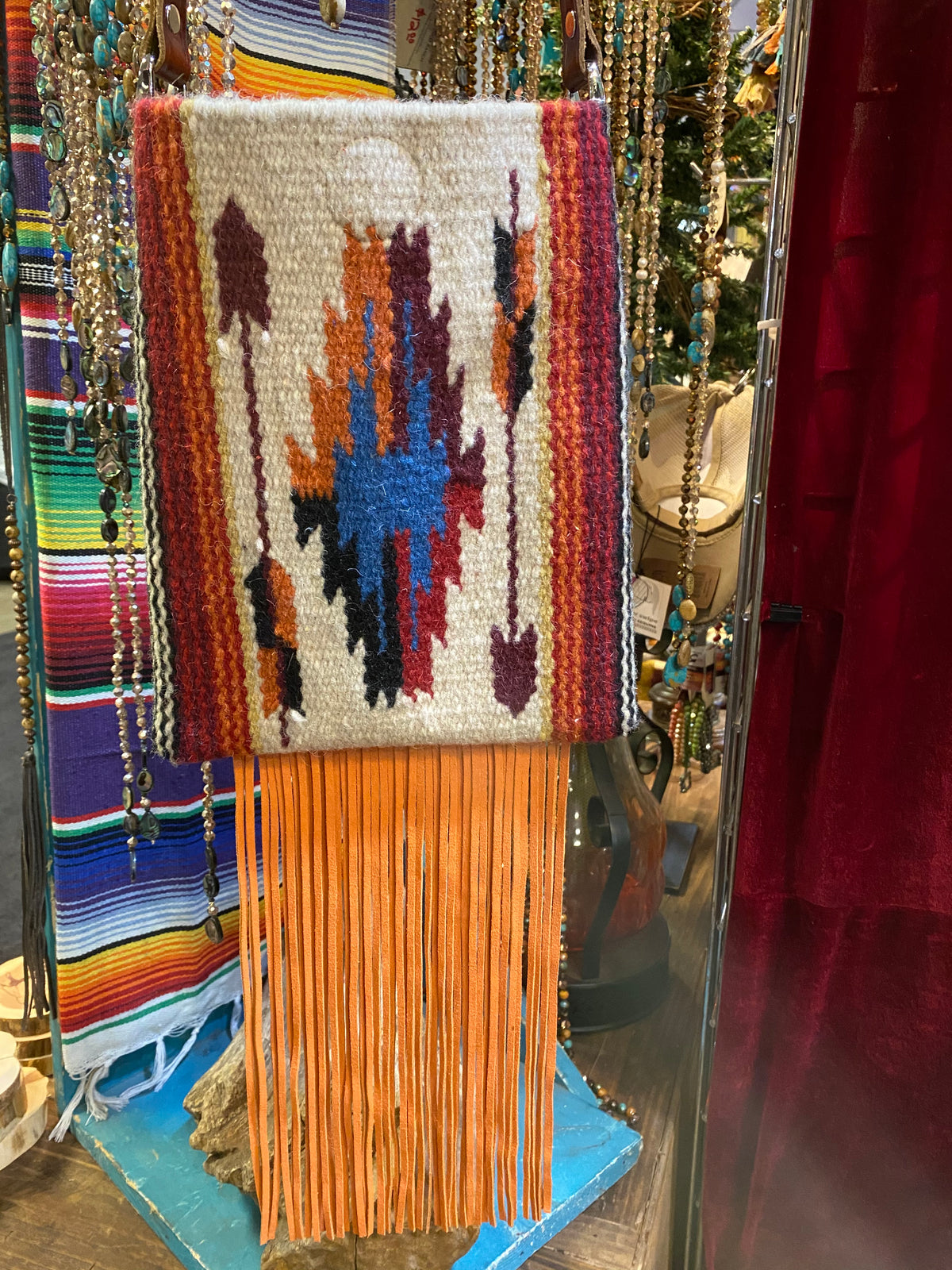 Spirit of the South Saddle Blanket & Leather Fringe Crossbody NN