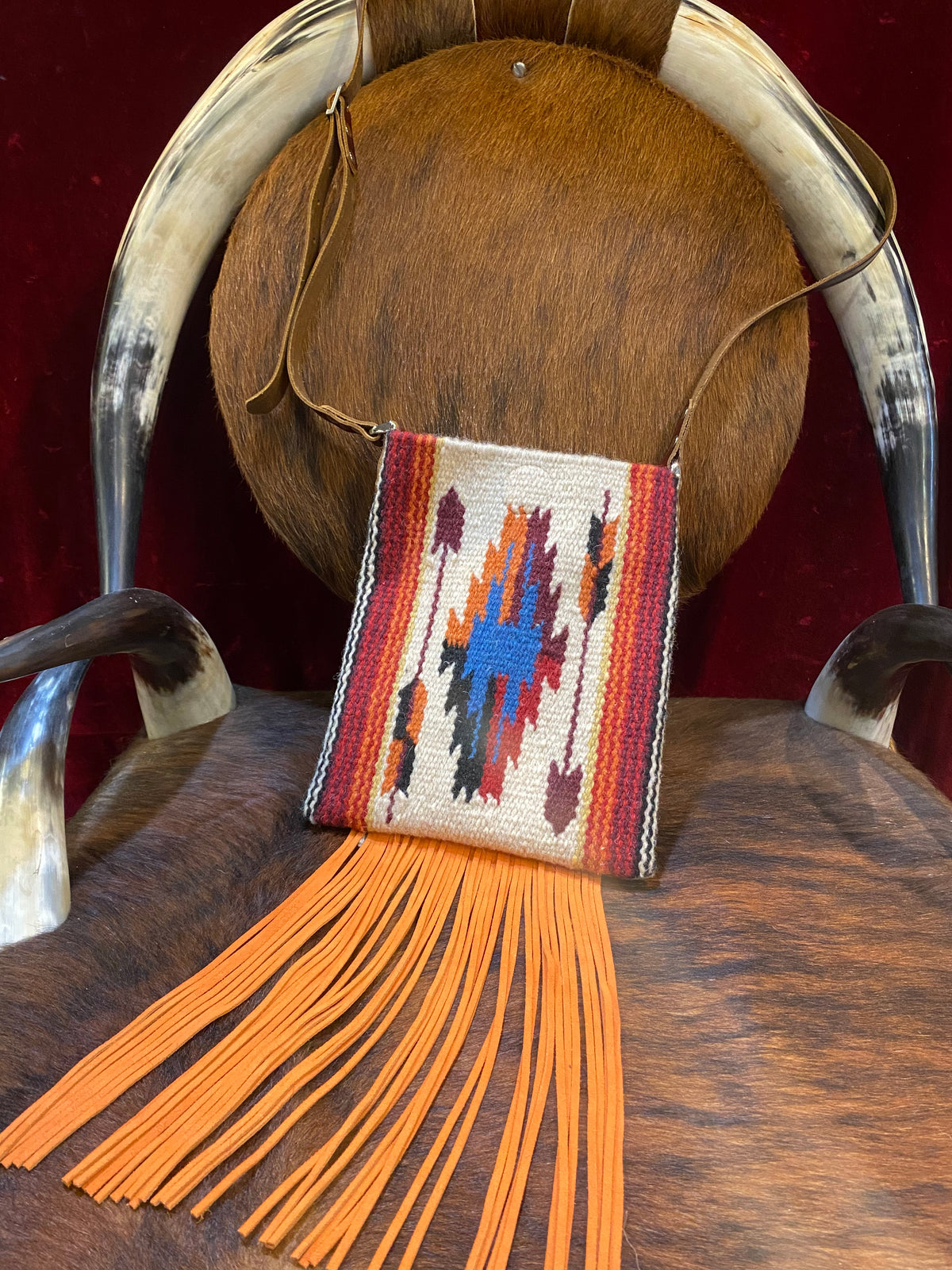 Spirit of the South Saddle Blanket & Leather Fringe Crossbody NN