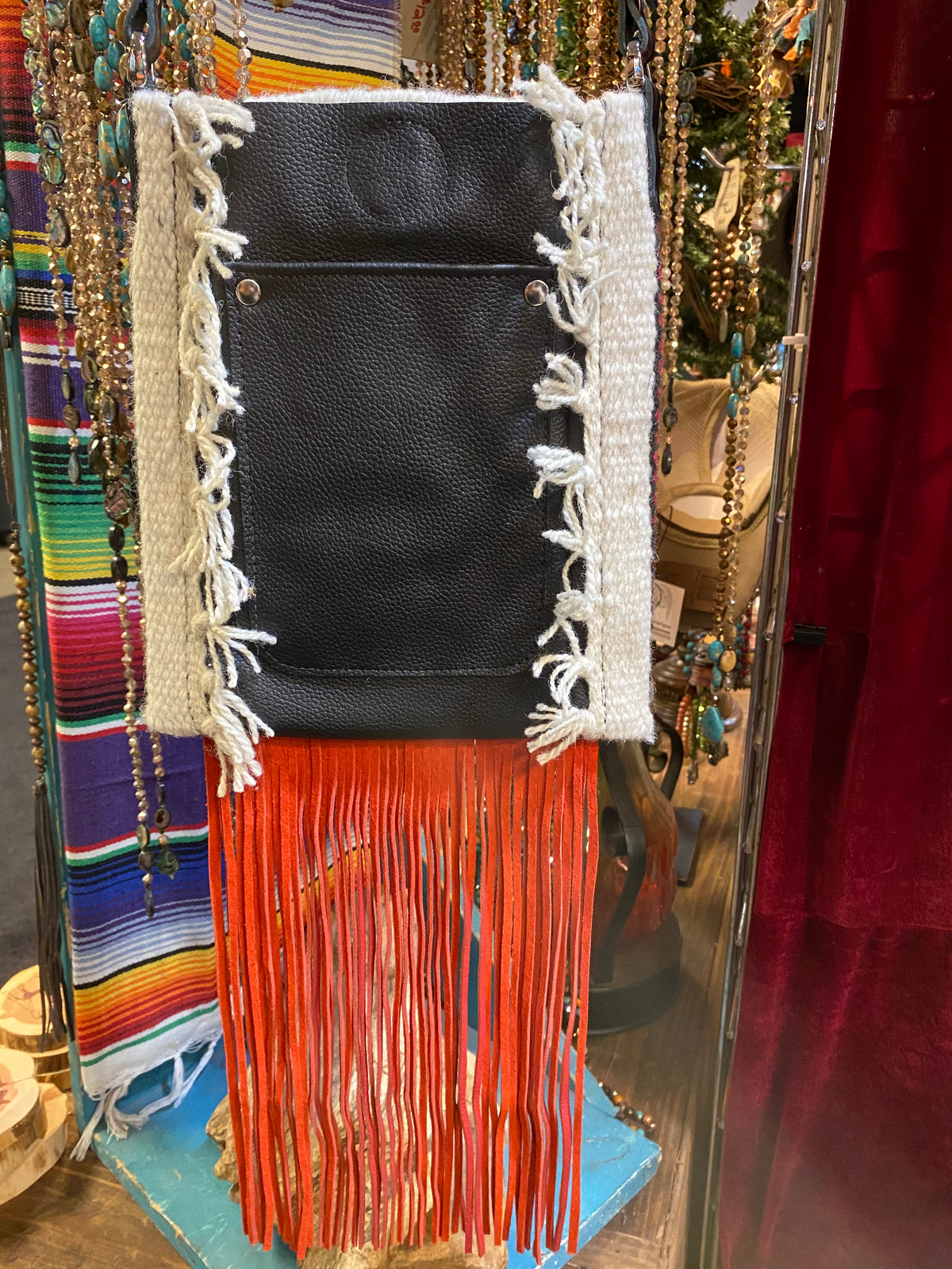 Spirit of the South Saddle Blanket & Leather Fringe Crossbody MM