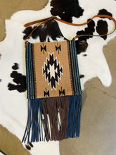 Santa Fe Vintage Saddle Blanket & Leather Fringe Handbag X