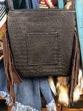 Wilder Upside Downtown (Body) King Turquoise Brown Embossed Leather & Leopard Hair on Hide Crossbody