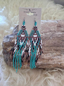 Bronze eagle bead earring