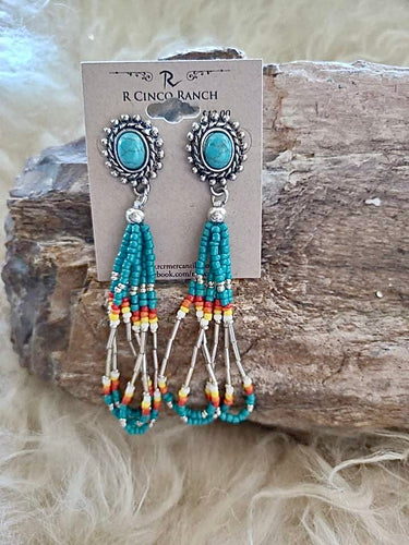 Turquoise horizon bead earring