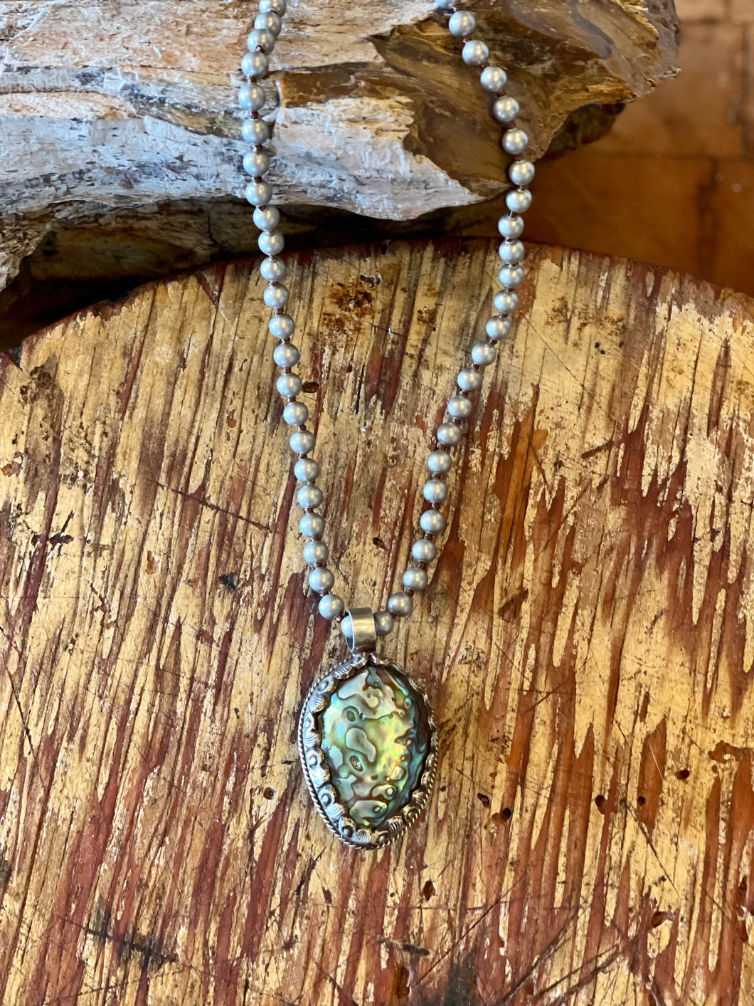 Abalone and Silver Necklace