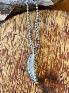 Feather and Silver Necklace