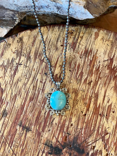 Framed Turquoise Silver Necklace