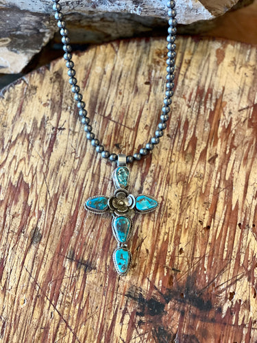 Arrow Cross Silver Necklace
