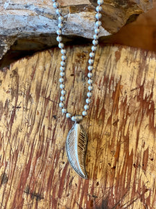Silver Feather and Silver Necklace