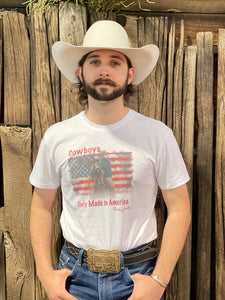 Forrie J.Smith Tee Cowboys Only Made in America w/American Flag Solid Tee
