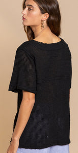 Waffle Knit Black